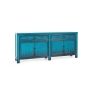 Classic Home Libbit Reclaimed Pine 4Dwr 4Dr Cabinet Antique Blue Model 52003768