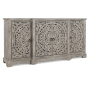 Classic Home Harmony Mango Wood Breakfront 4Dr Cabinet Vintage Gray Model 52010542