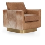 Classic Home Lathe Leather/Hide Accent Chair Chestnut Brown/Blonde Model 53002009