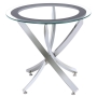 Coaster Brooke Glass Top End Table Chrome and Black Model 702587