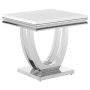 Coaster Adabella U-base Square End Table White and Chrome Model 708537