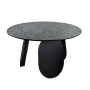 Modrest Maxine - Modern Hammered Grey Glass Round Dining Table Dining Table Black furniture-00181889 Vig Furniture VGYF-DT9003