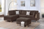 Poundex 3-Piece Sectional Set With Ottoman Model F8854