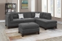 Poundex 3-Piece Sectional Set With Ottoman Model F6479