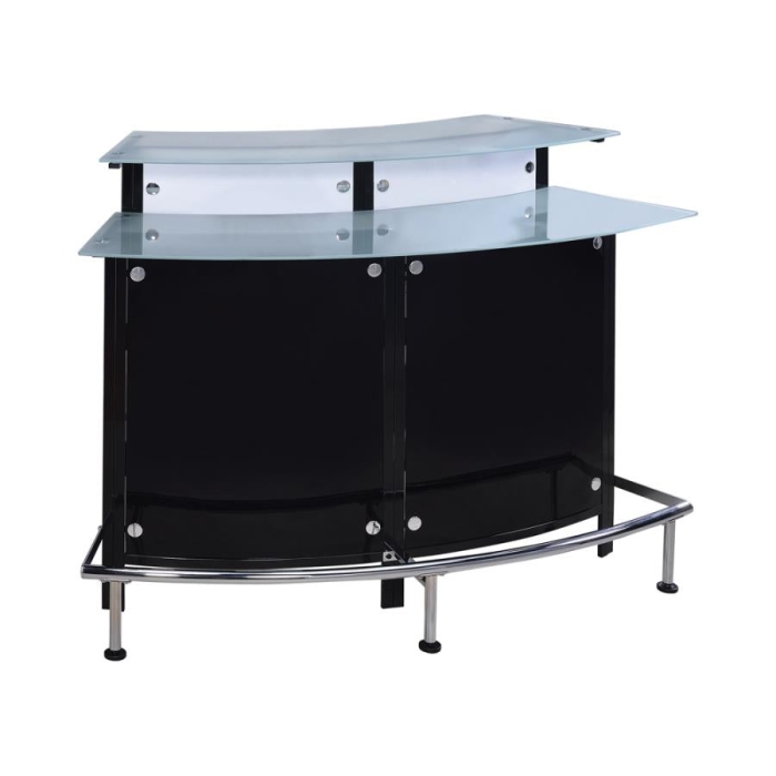 Coaster Keystone Glass Top Bar Unit Black Model 100139