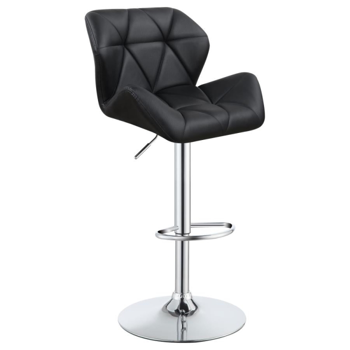 Coaster Berrington Adjustable Bar Stools Chrome and Black (Set of 2) Model 100425