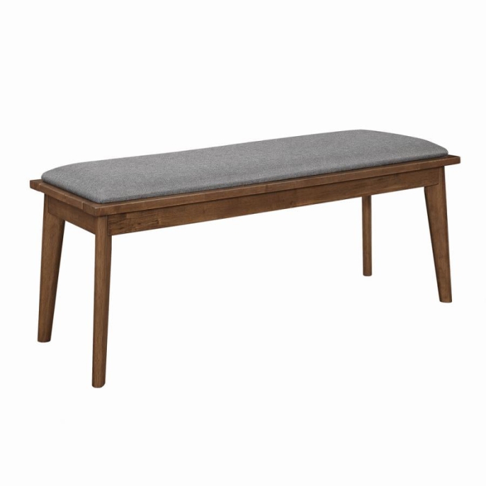 Coaster Alfredo Upholstered Dining Bench Grey and Natural Walnut Model 108083