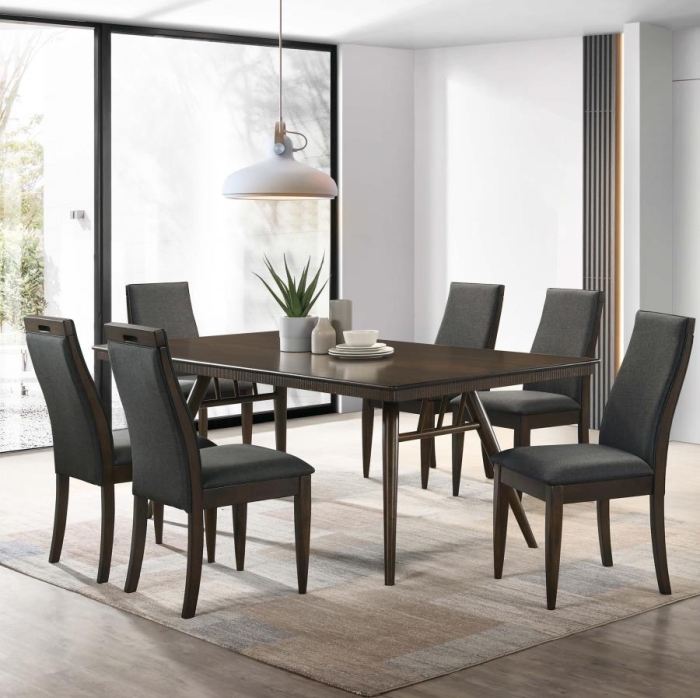 Coaster Wes 5-piece Rectangular Dining Set Grey and Dark Walnut Model 115271-S5