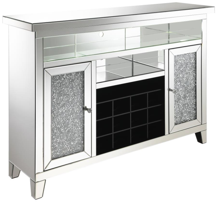Coaster Melinda 2-Door Wine Cabinet with Lighting Mirror Model 183627