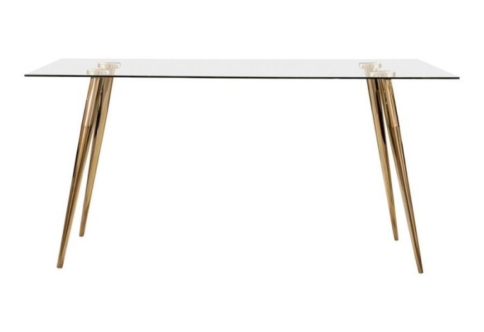 Coaster Gilman Rectangle Glass Top Dining Table Model 190621GLD