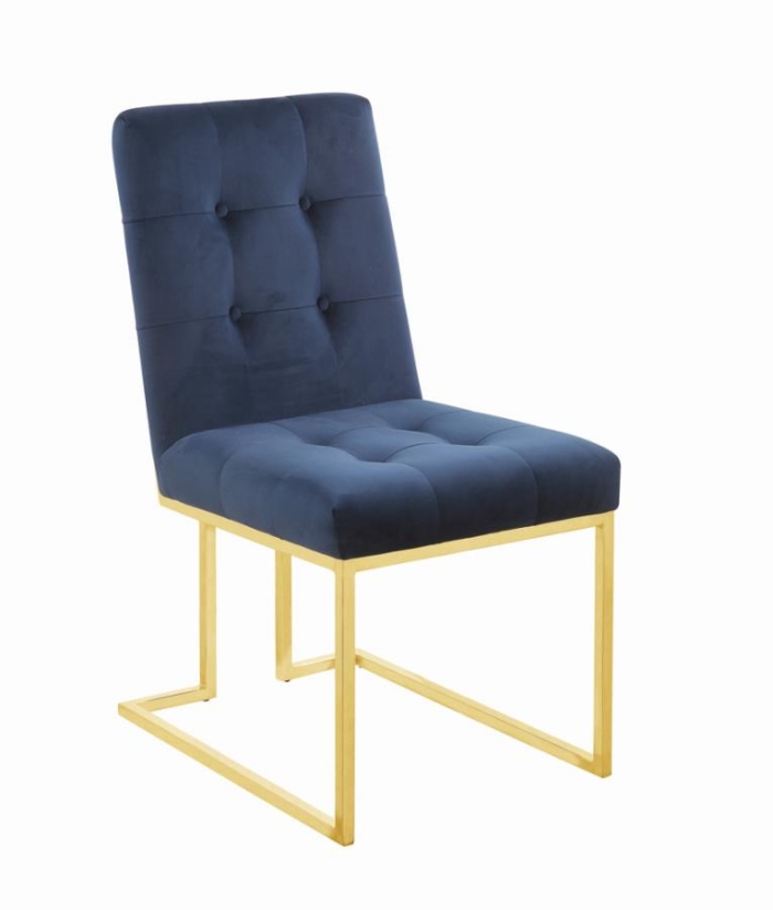 Coaster Cisco Tufted Back Side Chairs Ink Blue (Set of 2) Model 192493