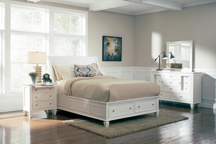 Coaster Sandy Beach Storage Bedroom Set with Sleigh Headboard Model 201309Q-S5