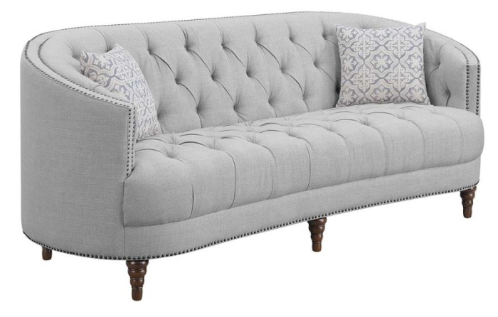 Coaster Avonlea Sloped Arm Upholstered Sofa Trim Grey Model 505641