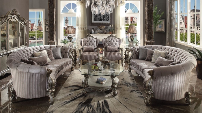 ACME Versailles Sofa With 5 Pillows Model 56845