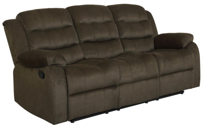 Coaster Rodman Pillow Top Arm Motion Sofa Olive Brown Model 601881