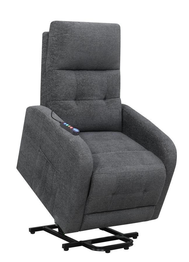 Coaster Howie Tufted Upholstered Power Lift Recliner Charcoal Model 609403P