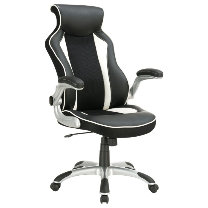 Coaster Dustin Adjustable Height Office Chair Black and Silver Model 800048