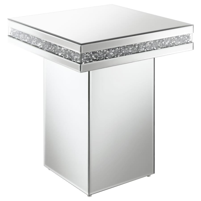Coaster Elora Pedestal Square Top Accent Table Mirror Model 936137