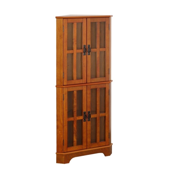 Coaster Coreosis 4-shelf Corner Curio Cabinet Golden Brown Model 950185