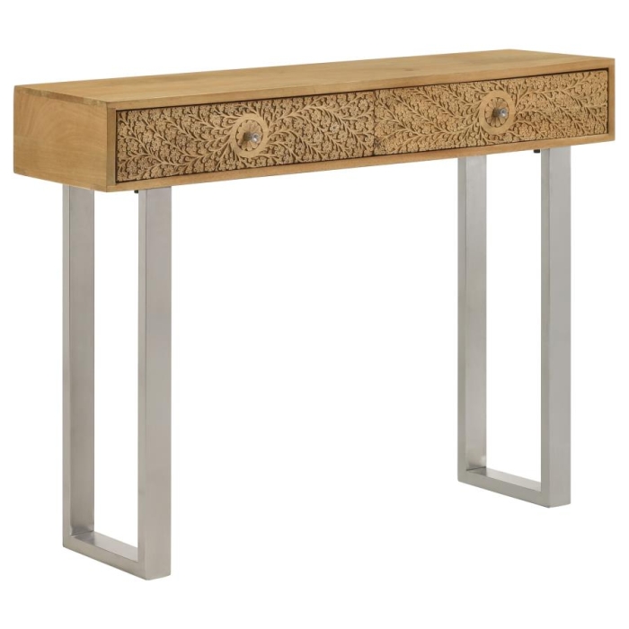 Coaster Draco Console Table with Hand Carved Drawers Natural Model 953512
