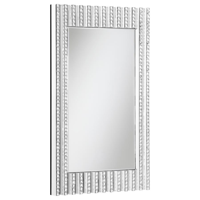 Coaster Aideen Rectangular Wall Mirror with Vertical Stripes of Faux Crystals Model 961614
