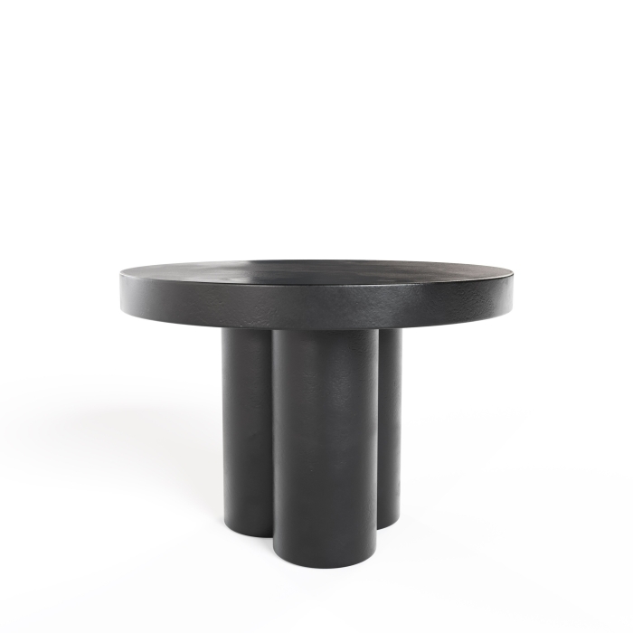 Modrest Bruni - Modern Black Concrete Round Dining Table Dining Table Black furniture-00181840 Vig Furniture VGGR-623810-BLK