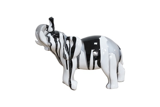 Modrest White Multi Colored Elephant Sculpture Sculpture Black/White furniture-00179728 Vig Furniture VGTH-PC-0177